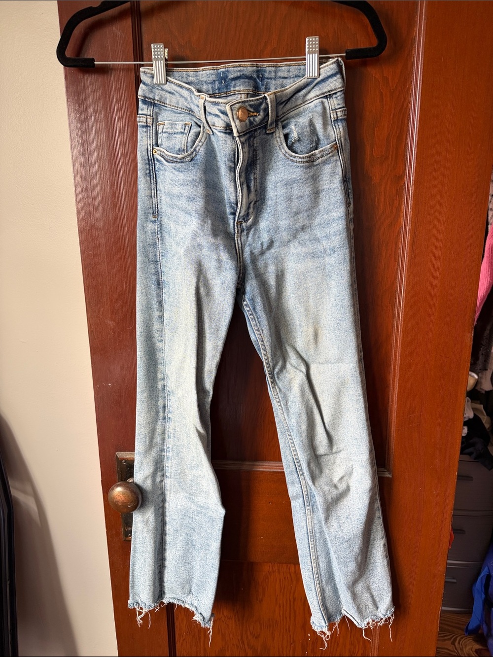 Zara Light Blue Straight Leg Jeans